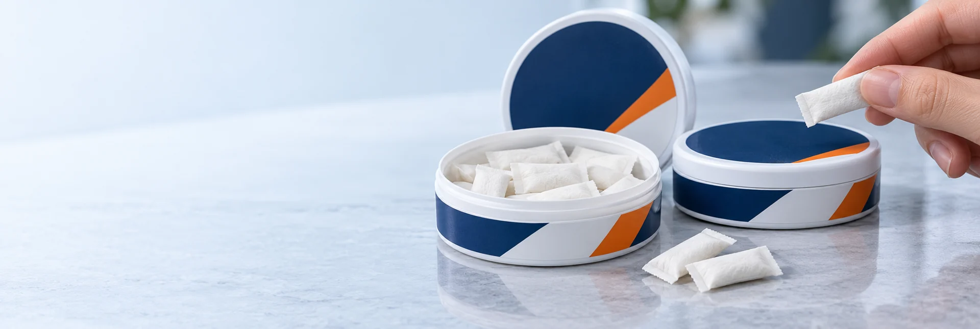 Caffeine oral pouch packaging development concept