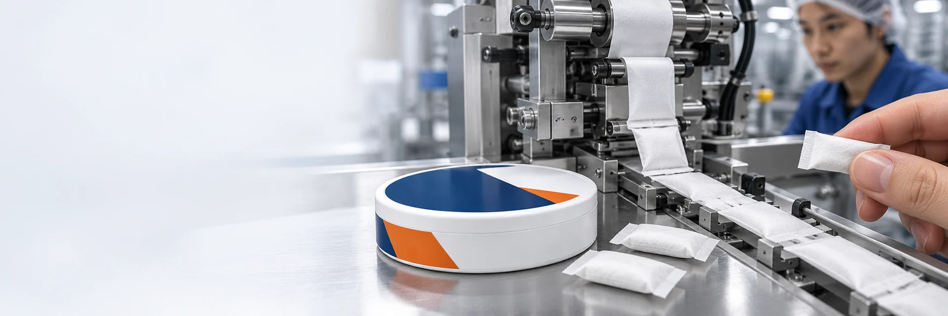 Nonwoven pouch manufacturing illustration