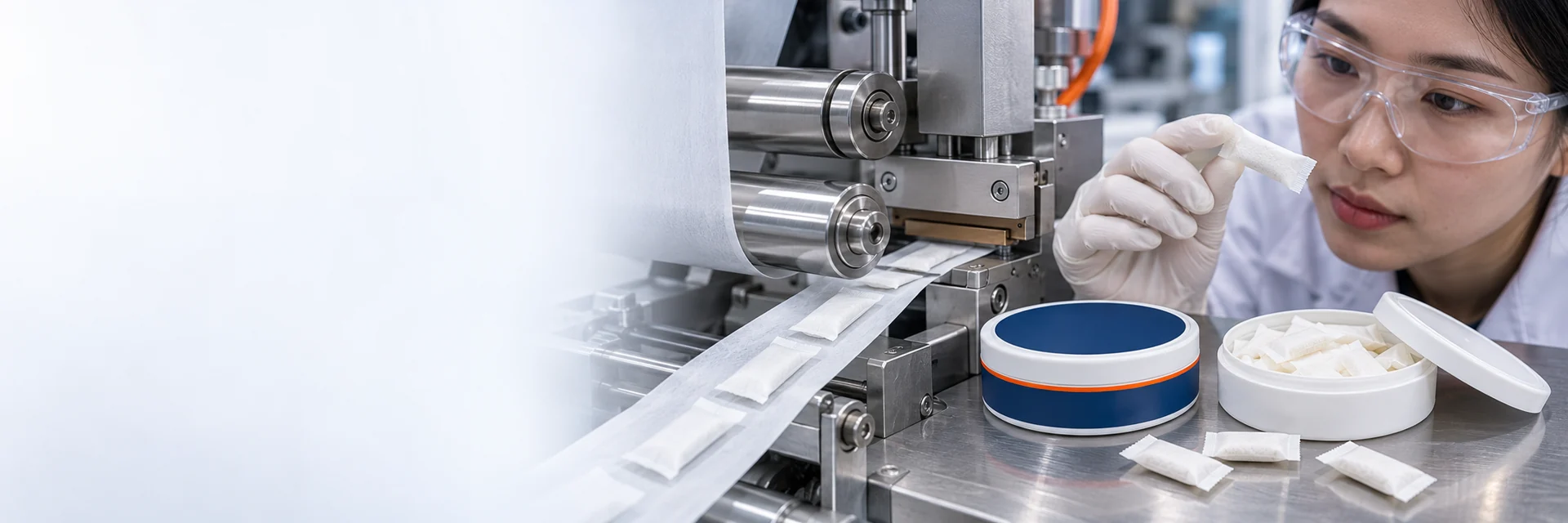 Nonwoven pouch manufacturing illustration