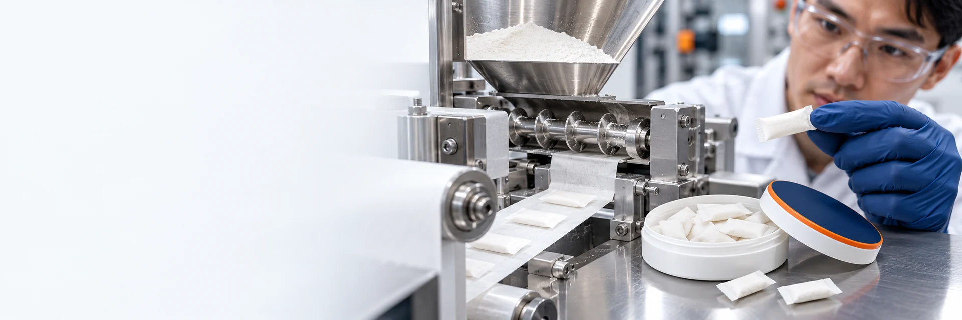 Nonwoven pouch manufacturing illustration
