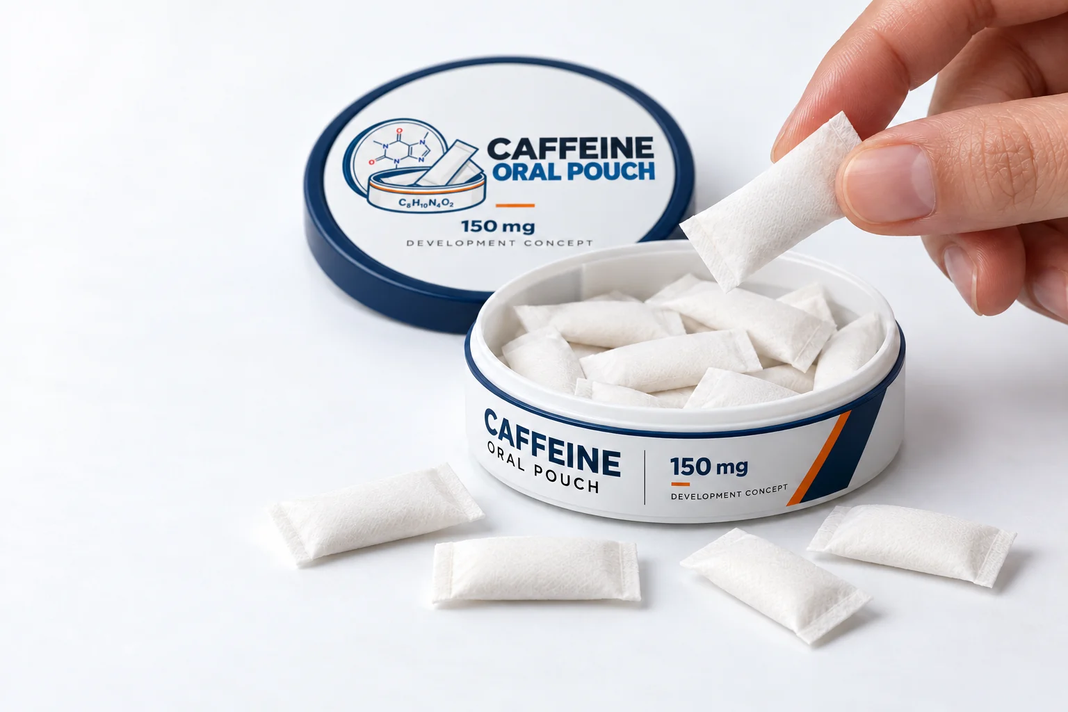150mg caffeine pouches private label development packaging concept