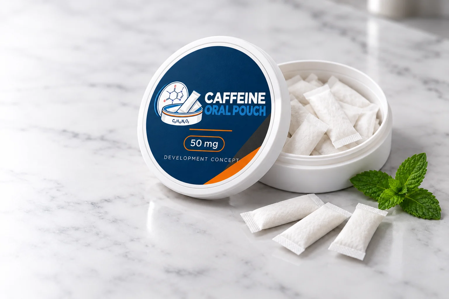 50mg caffeine pouches private label development packaging concept